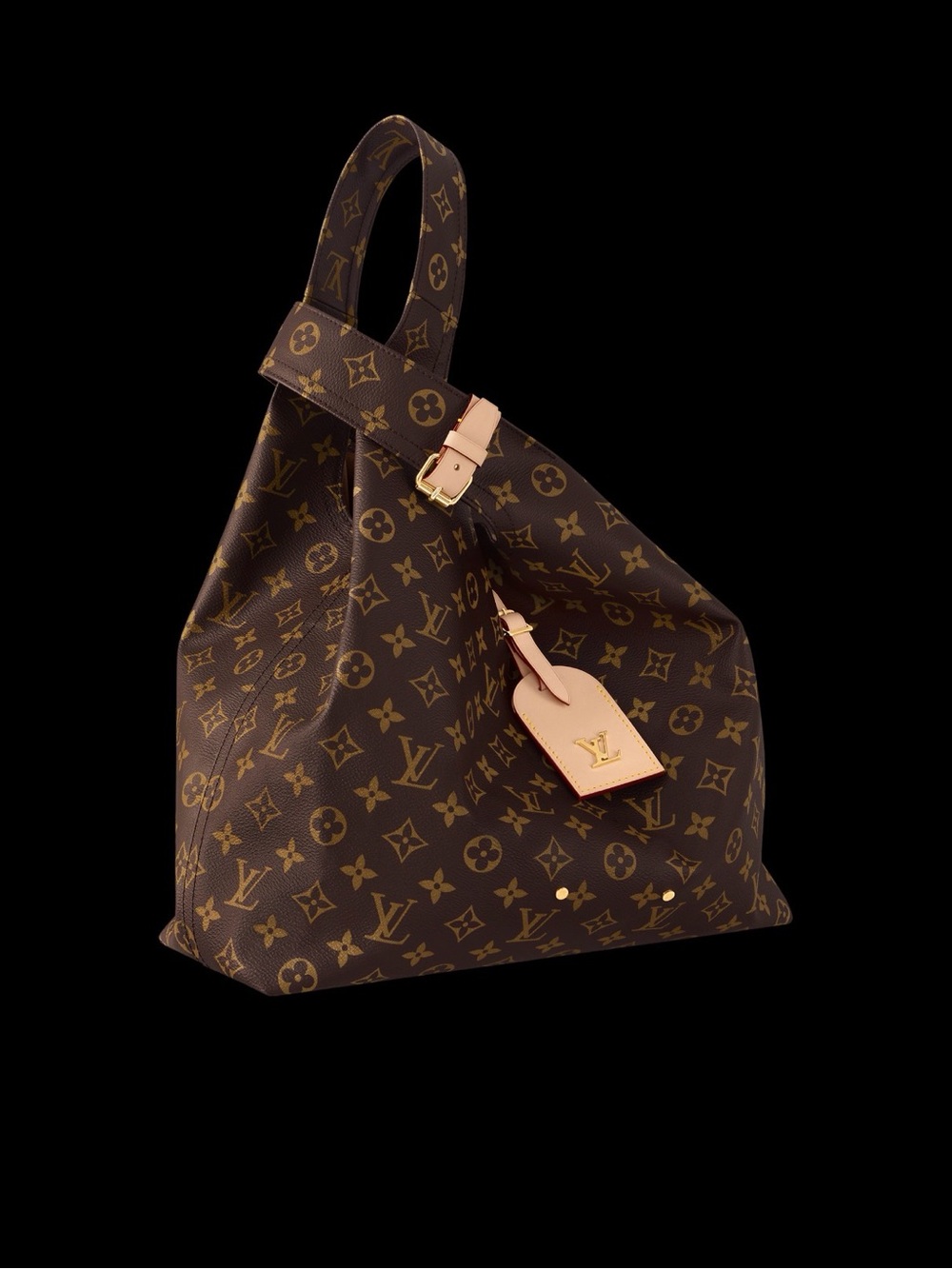 Louis Vuitton Brown Monogram Canvas Asymmetrical Hobo with Vachetta Tag